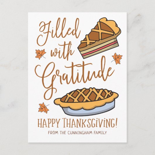 Vol met dankbaarheid Prettig Thanksgiving Feestdagenkaart (Voorkant)