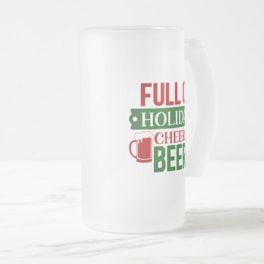 vol met feestelijke kronkel matglas bierpul (Voorkant rechts)