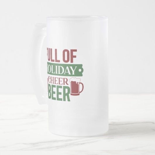 vol met feestelijke kronkel matglas bierpul (Voorkant links)