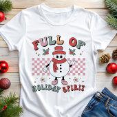Vol met Holiday Spirit Retro Kerstmis Tri-Blend Shirt