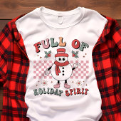 Vol met Holiday Spirit Retro Kerstmis Tri-Blend Shirt
