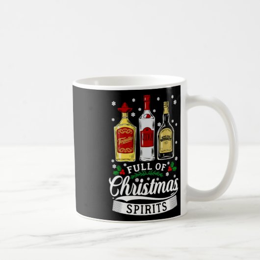 Vol met kerst geesten wodka tequila whisky xm koffiemok (Rechts)