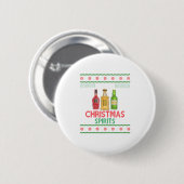 vol met kerstritjes grappig drinken ronde button 5,7 cm (Voorkant /achterkant)