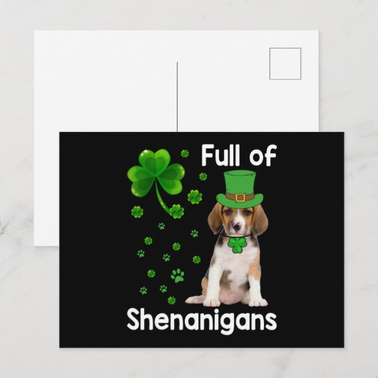 vol met Shenanigans Dog St Patricks Day Briefkaart (Voorkant / Achterkant)