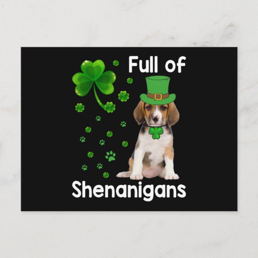 vol met Shenanigans Dog St Patricks Day Briefkaart (Voorkant)