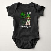 vol met Shenanigans Dog St Patricks Day Romper (Voorkant)