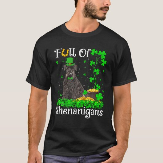 vol met Shenanigans Giant Schnauzer Dog St Patrick T-shirt (Voorkant)