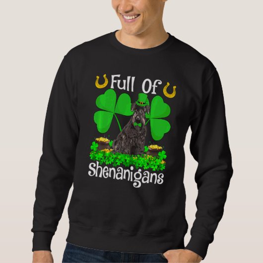 vol met Shenanigans Giant Schnauzer Dog St Patrick Trui (Voorkant)