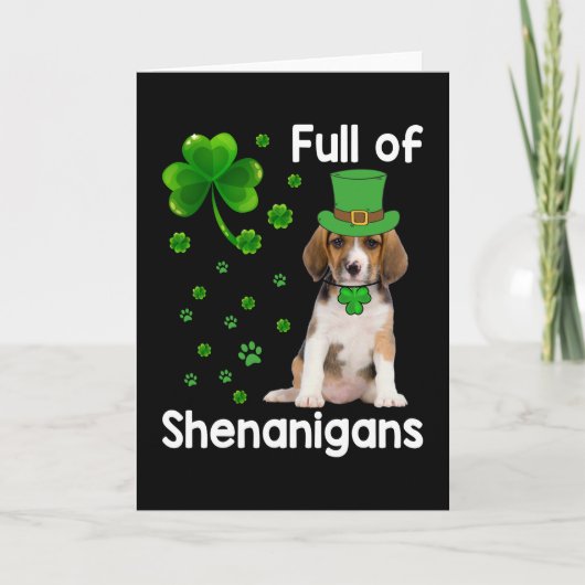 Vol met Shenanigans Hond St. Patrick's Dag Kaart (Voorkant)
