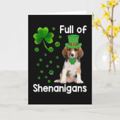 Vol met Shenanigans Hond St. Patrick's Dag Kaart (Gele Bloem)