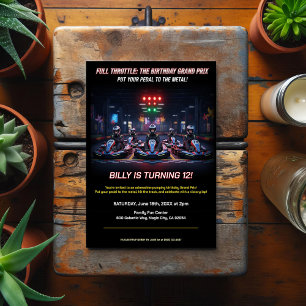 Vol Throttle Racen Verjaardagsfeestje Briefkaart