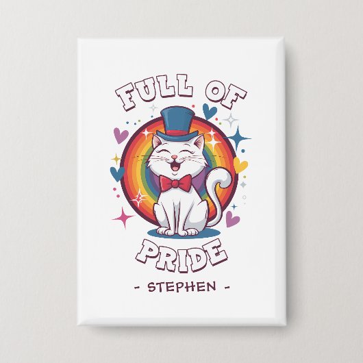 Vol trots | LGBTQ Cat Pride Button (Voorkant)