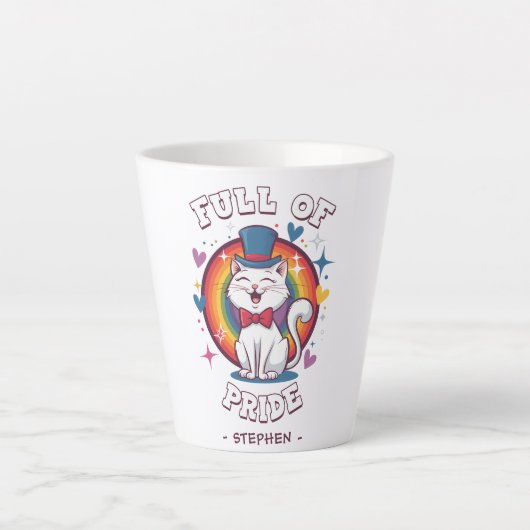 Vol trots | LGBTQ Cat Pride Latte Mok (Voorkant)