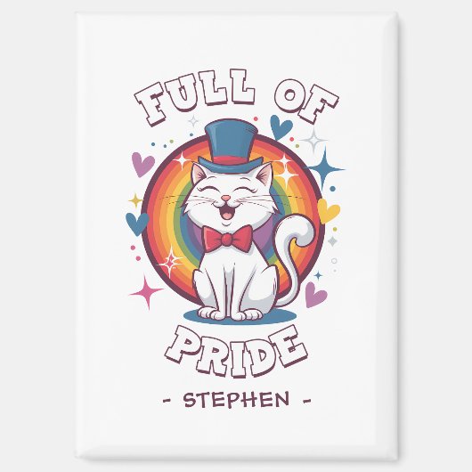 Vol trots | LGBTQ Cat Pride Magneet (Voorkant)