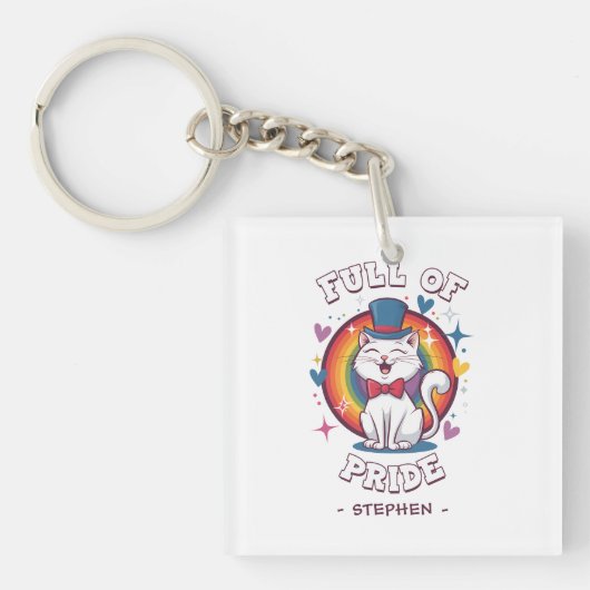 Vol trots | LGBTQ Cat Pride Sleutelhanger (Voorkant)