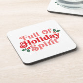 Vol van feestvreugde - Feestelijke typografie Bier Onderzetter (Linkerzijde)