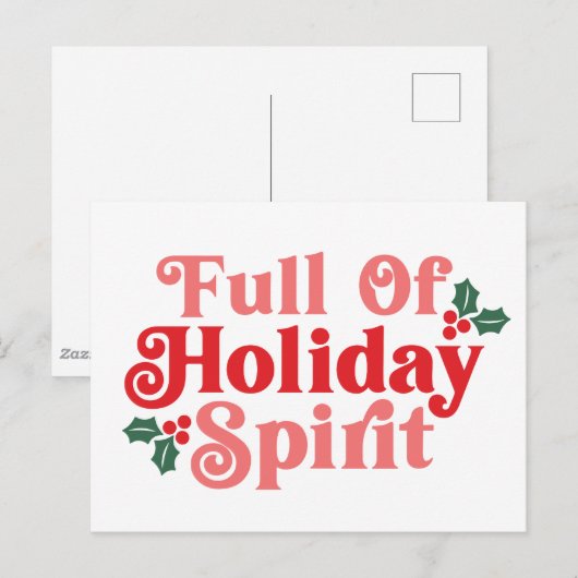 Vol van feestvreugde - Feestelijke typografie Briefkaart (Voorkant / Achterkant)