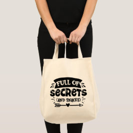 Vol van geheimen en snacks tote bag