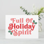 Vol van Kerstsfeer - Feestelijke Typografie Kaart (Staand voorkant)