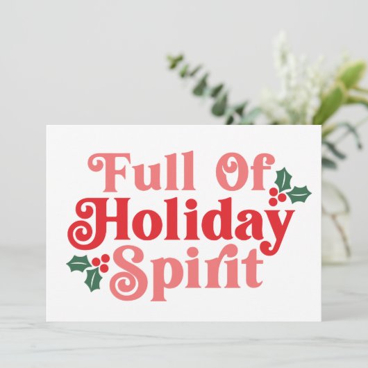 Vol van Kerstsfeer - Feestelijke Typografie Kaart (Staand voorkant)