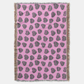 Vol van Love Hearts Pattern zwart roze Deken (Voorkant Verticaal)
