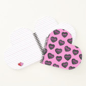 Vol van Love Hearts Pattern zwart roze Notitieboek (Binnen)