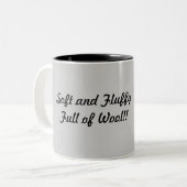 vol wol tweekleurige koffiemok (Voorkant links)