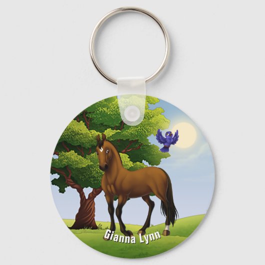Volbloed paard gepersonaliseerd sleutelhanger (Voorkant)