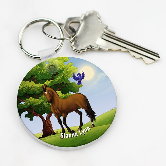 Volbloed paard gepersonaliseerd sleutelhanger