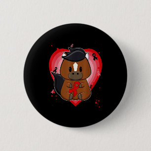 Volbloed Paard Met Lint Hartziekte Bewust Ronde Button 5,7 Cm