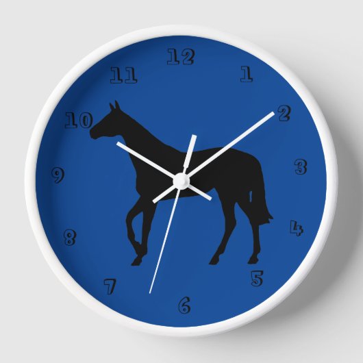 Volbloed Paard Silhouet Wandklok (Voorkant)