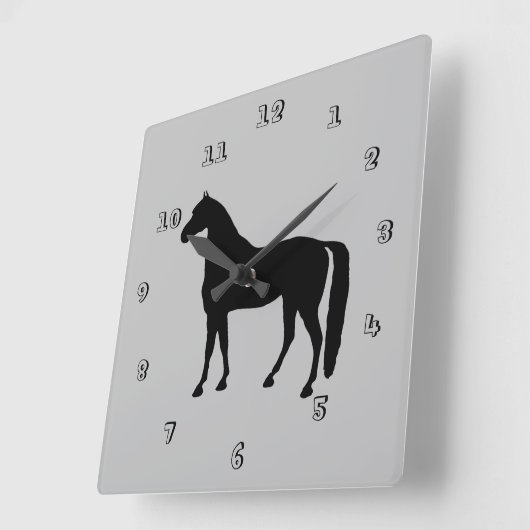 Volbloed Paard Silhouet Wandklok (Hoek)