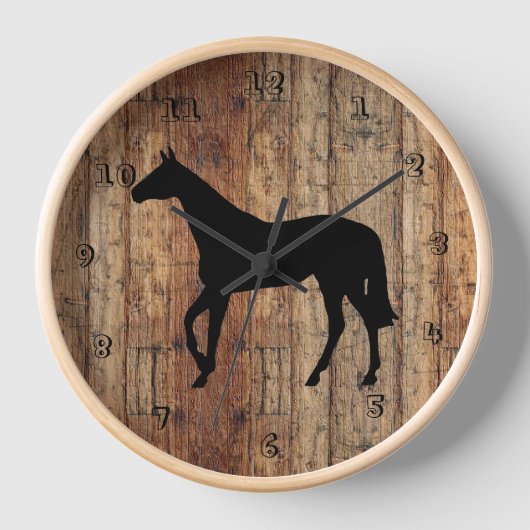 Volbloed Paard Silhouet Wandklok (Voorkant)