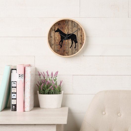 Volbloed Paard Silhouet Wandklok (Leeskamer)