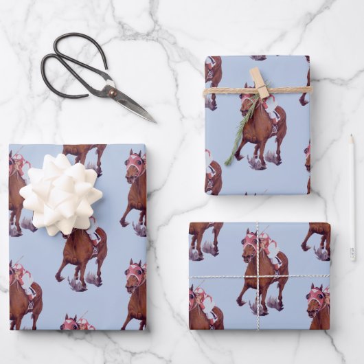 Volbloed Paard Wint de Race Wrapping Paper (Voorkant)