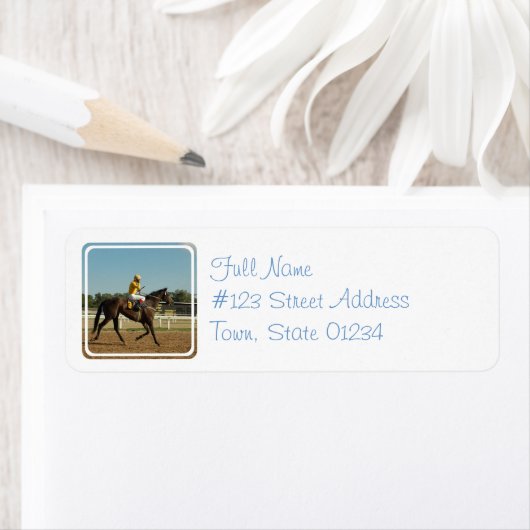 Volbloed Race Paard Mailing Label (Insitu)