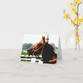 Volbloed race paard notitiekaart (Gele Bloem)
