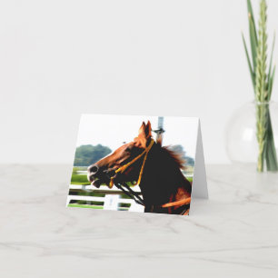 Volbloed race paard notitiekaart