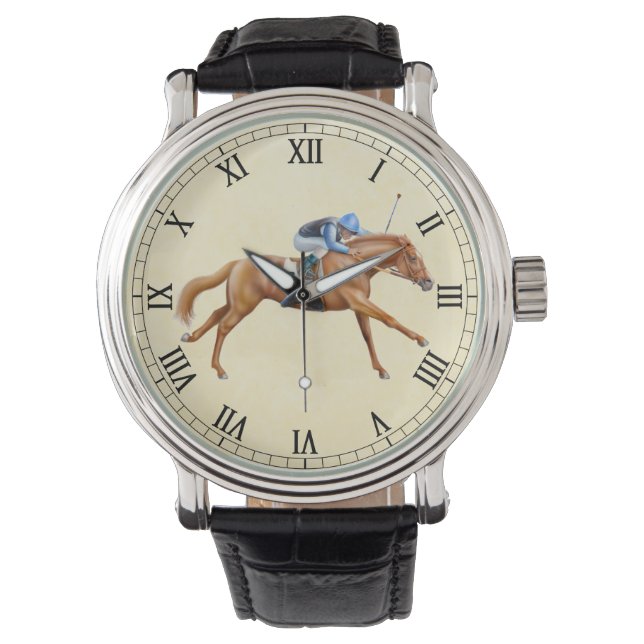 Volbloed Racing Paard Paardensport Horloge (Voorkant)