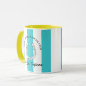 Volbloed Social Club Turquoise Stripes Paard Mok (Voorkant links)