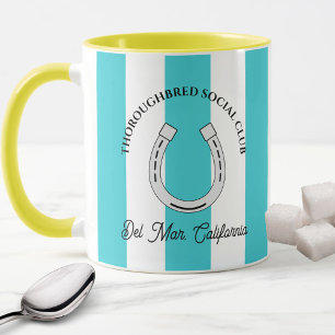 Volbloed Social Club Turquoise Stripes Paard Mok