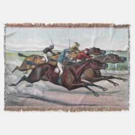  volbloedpaarden en jockies racepaarden deken