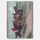 volbloedpaarden en jockies racepaarden deken (Voorkant Verticaal)