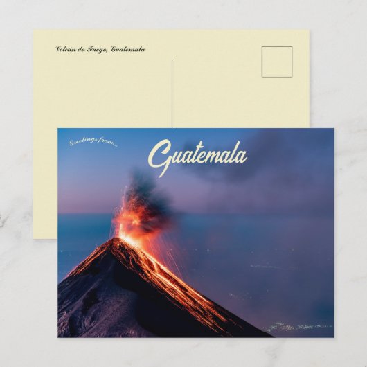 Volcán de Fuego Guatemala Briefkaart (Voorkant / Achterkant)