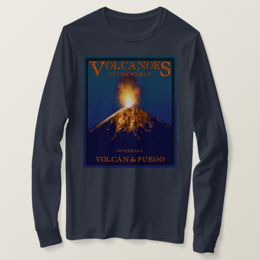 Volcán de Fuego Guatemala met lange mouwen T-shirt (Design voorkant)