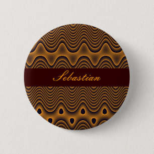 Volcanic Oceans Patterned Custom Name Button