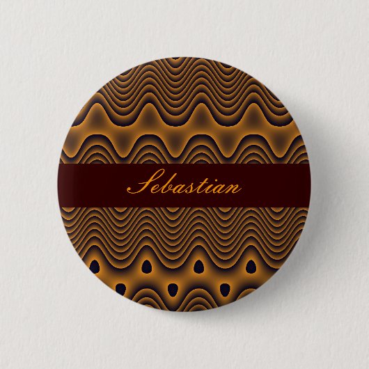 Volcanic Oceans Patterned Custom Name Button (Voorkant)