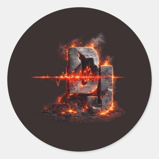 Volcanic Pulse DJ Ronde Sticker (Voorkant)
