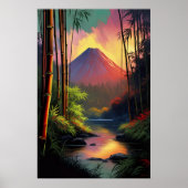Volcanic Reverie, Uitzicht van de Riverbank Poster (Voorkant)