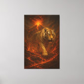 Volcanic White Tiger | Inferno King of the Fire R Canvas Afdruk (Voorkant)